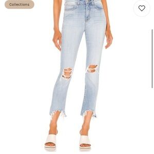 L'AGENCE High Line High Rise Skinny Jeans Distressed Size 25